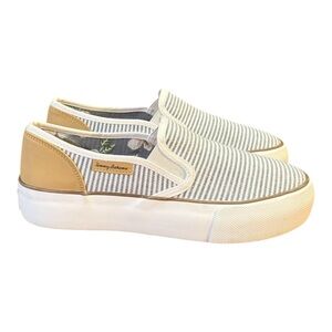 Tommy Bahama Striped Slip-on Sneakers Platform Sole Women’s Size 9.5